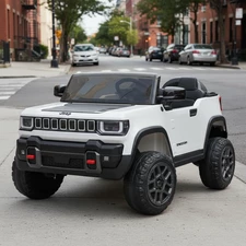 Двухместный детский электромобиль джип JJ 2500 EBLR-1 (24V) белый, 4 мотора, пульт 2.4G